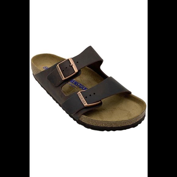 Birkenstock Men's Arizona Soft Footbed Oiled Leather Sandal Habana - Narrow - Picture 1 of 3